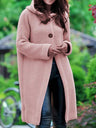 Women’s knit V neckline hood detail long sleeve ribbed trimming sweater jacket