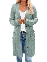 Women’s Oversize Cable Knit Cardigan With Pockets