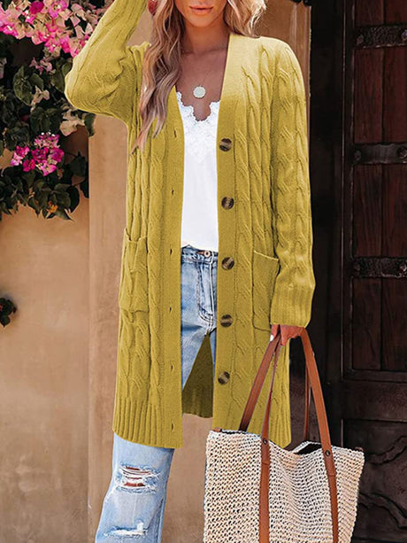 Women’s Oversize Cable Knit Cardigan With Pockets