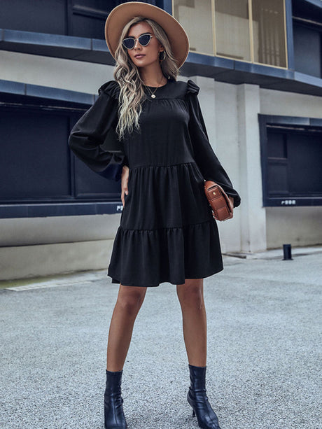 European and American women's new product explosion long -sleeved dress