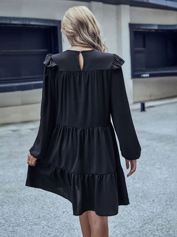 European and American women's new product explosion long -sleeved dress