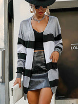 Women's Stripe Longline Cardigan Sweater