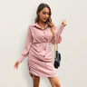 Women’s Curve Bell Sleeve Crepe Curves Ruched To Fit Shirtdress