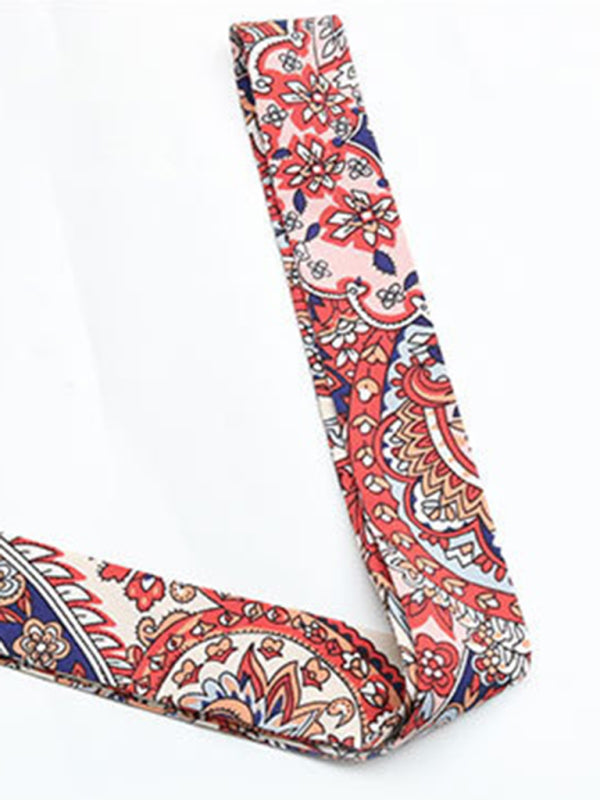 Women's Lace Up Holiday Ethnic Print Dress