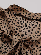Women's Commuter Leopard Print Tie Shirt