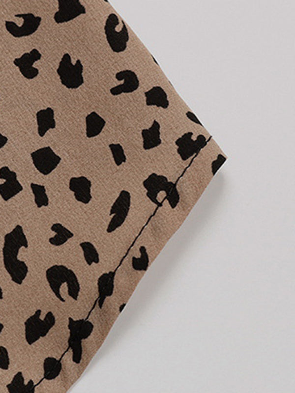 Women's Commuter Leopard Print Tie Shirt