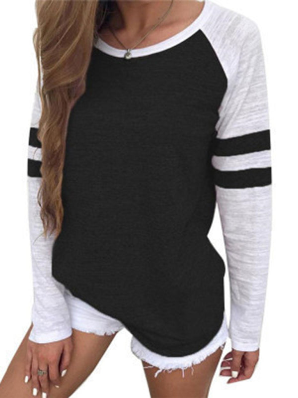 Women’s Colorblock Stripe Long Sleeve T Shirt