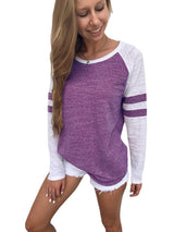 Women’s Colorblock Stripe Long Sleeve T Shirt
