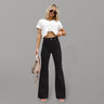 Women’s Solid Color Flare Leg Corduroy Pants