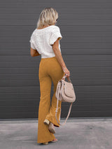 Women’s Solid Color Flare Leg Corduroy Pants