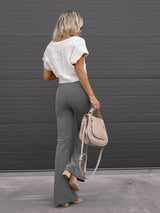 Women’s Solid Color Flare Leg Corduroy Pants