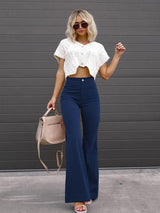 Women’s Solid Color Flare Leg Corduroy Pants
