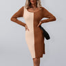 Women’s Color Block Square-neck Ribbed Long Sweater Dress