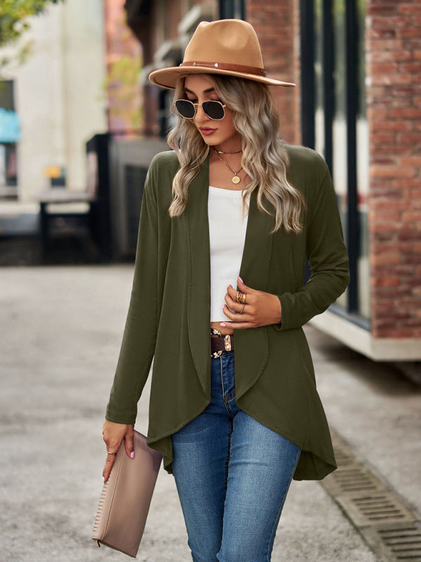 Women’s Solid Color Essential Open Front Cardigan