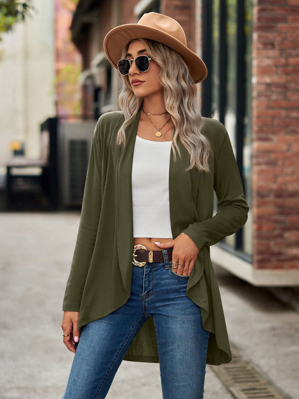 Women’s Solid Color Essential Open Front Cardigan