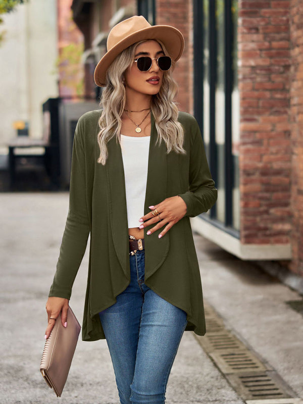 Women’s Solid Color Essential Open Front Cardigan