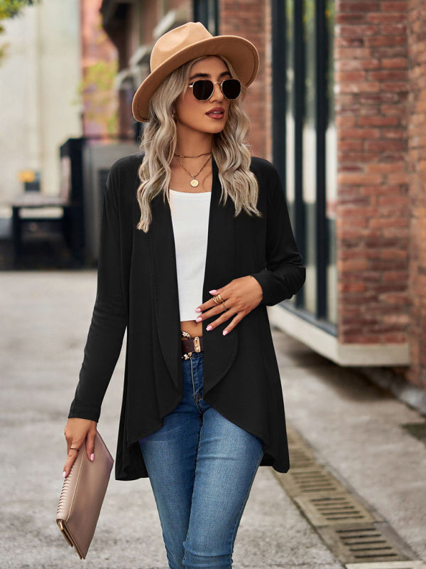 Women’s Solid Color Essential Open Front Cardigan