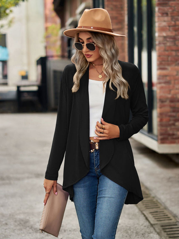 Women’s Solid Color Essential Open Front Cardigan