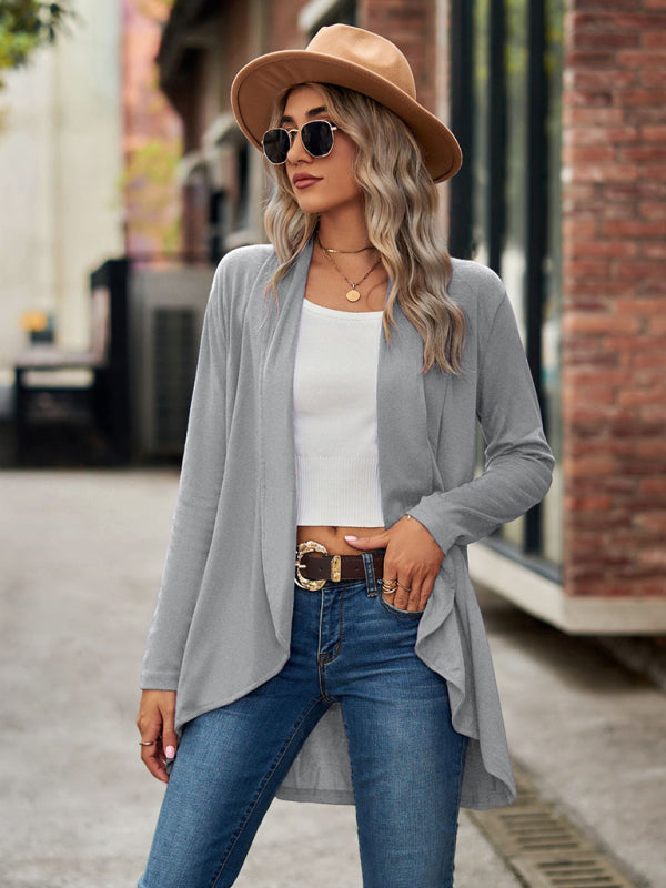 Women’s Solid Color Essential Open Front Cardigan