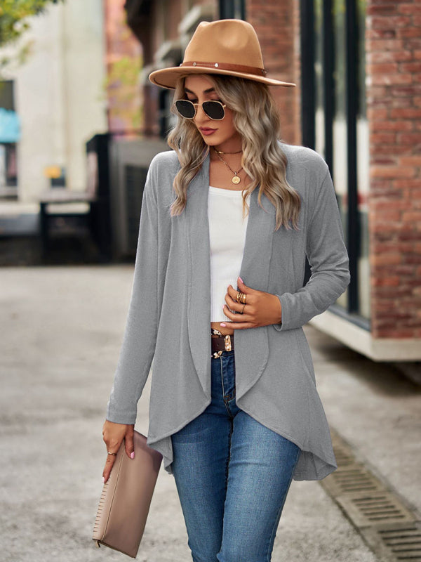 Women’s Solid Color Essential Open Front Cardigan