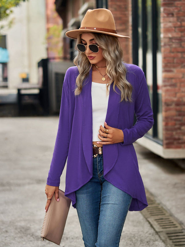 Women’s Solid Color Essential Open Front Cardigan