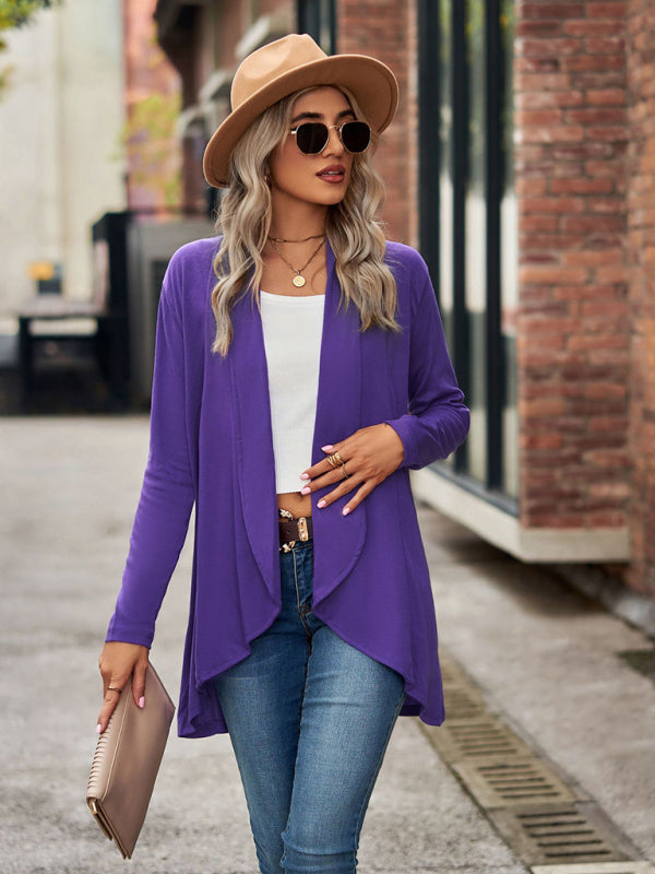 Women’s Solid Color Essential Open Front Cardigan