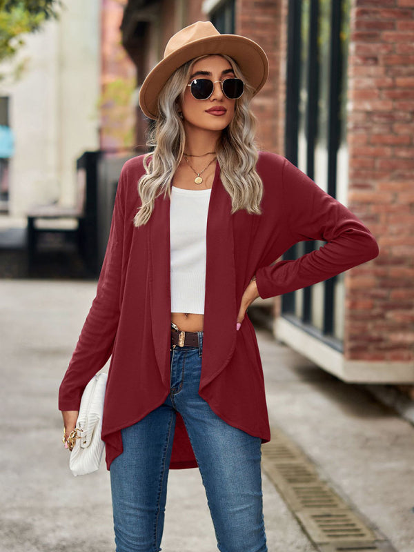 Women’s Solid Color Essential Open Front Cardigan