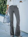 Women's Solid Color Pull On Flared Leg Corduroy Pants