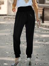 Women's Solid Color Pocket Relaxed Cargo Pants