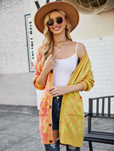 Women's Color Block Leopard Print Pattern Cardigan