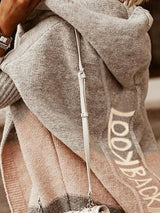 Women's Color Block Waterfall Hooded Open-front Sweater Cardigan