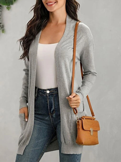 Women's Solid Color Everyday Open Front Cardigan