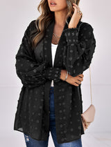 Women's Solid Color Clip Dot Sheer Cardigan Top