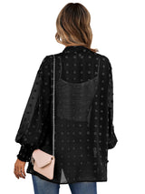 Women's Solid Color Clip Dot Sheer Cardigan Top