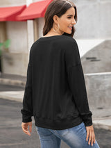 Women's Solid Color Brushed Knit Crewneck Long Sleeve Top