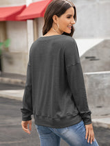Women's Solid Color Brushed Knit Crewneck Long Sleeve Top