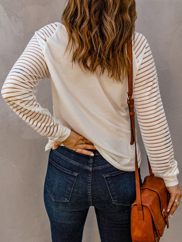 Women's Sheer Sleeve Flowy Shirt