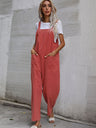 Women's Solid Color Linen Overalls