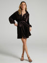 Women's Long Sleeve Velvet Mini Shirt Dress