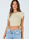 Women's Solid Color Ruched Side Crop T-shirt