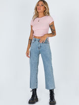 Women's Solid Color Ruched Side Crop T-shirt