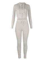 Women's Sloid Color Hoodie & Pants Lounge Set