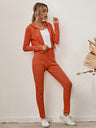 Women's Sloid Color Hoodie & Pants Lounge Set