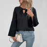 Women's Solid Color Tie Front Top