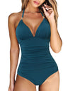 Women's Plunge Halter One-piece Swimsuit