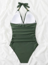 Women's Plunge Halter One-piece Swimsuit