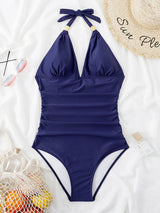 Women's Plunge Halter One-piece Swimsuit
