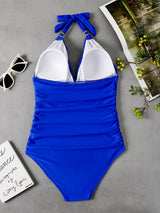 Women's Plunge Halter One-piece Swimsuit