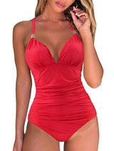 Women's Plunge Halter One-piece Swimsuit