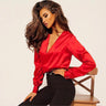 Women's New V Neck Top Long Sleeve Shirt